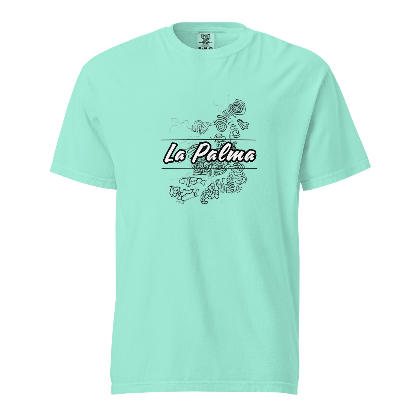 Camiseta petroglifos La Palma, Camiseta arte antiguo La Palma, camiseta cultura aborigen La Palma, diseño de GLU GLUU.