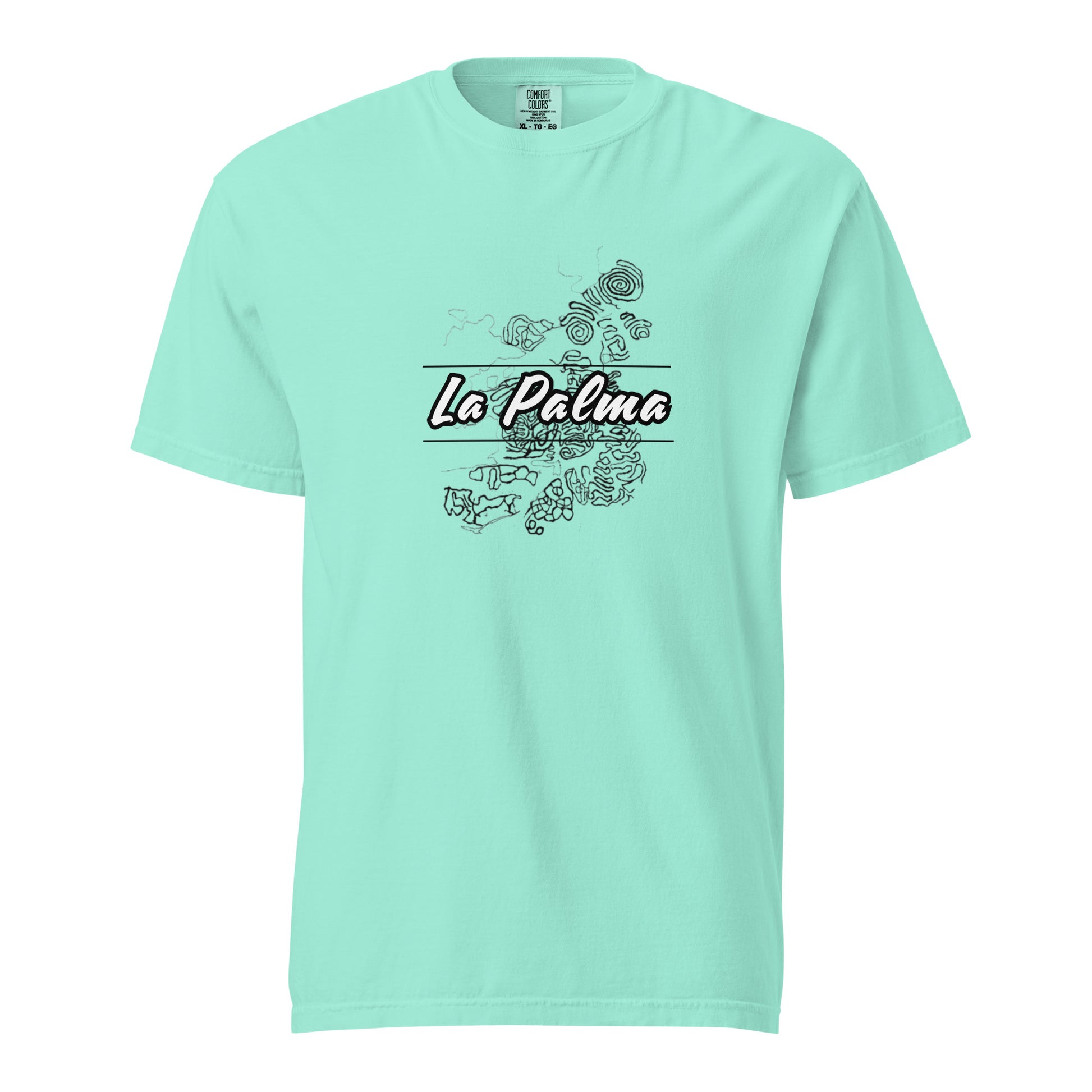 Camiseta petroglifos La Palma, Camiseta arte antiguo La Palma, camiseta cultura aborigen La Palma, diseño de GLU GLUU.