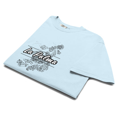 Camiseta petroglifos La Palma, Camiseta arte antiguo La Palma, camiseta cultura aborigen La Palma, diseño de GLU GLUU.