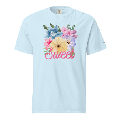 Camiseta SWEET gráfica Floral, Camiseta con Flores, Camiseta Estética con Flores, diseño de GLUU GLUU.