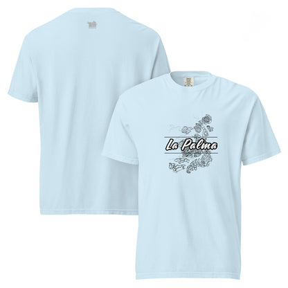 Camiseta petroglifos La Palma, Camiseta arte antiguo La Palma, camiseta cultura aborigen La Palma, diseño de GLU GLUU.