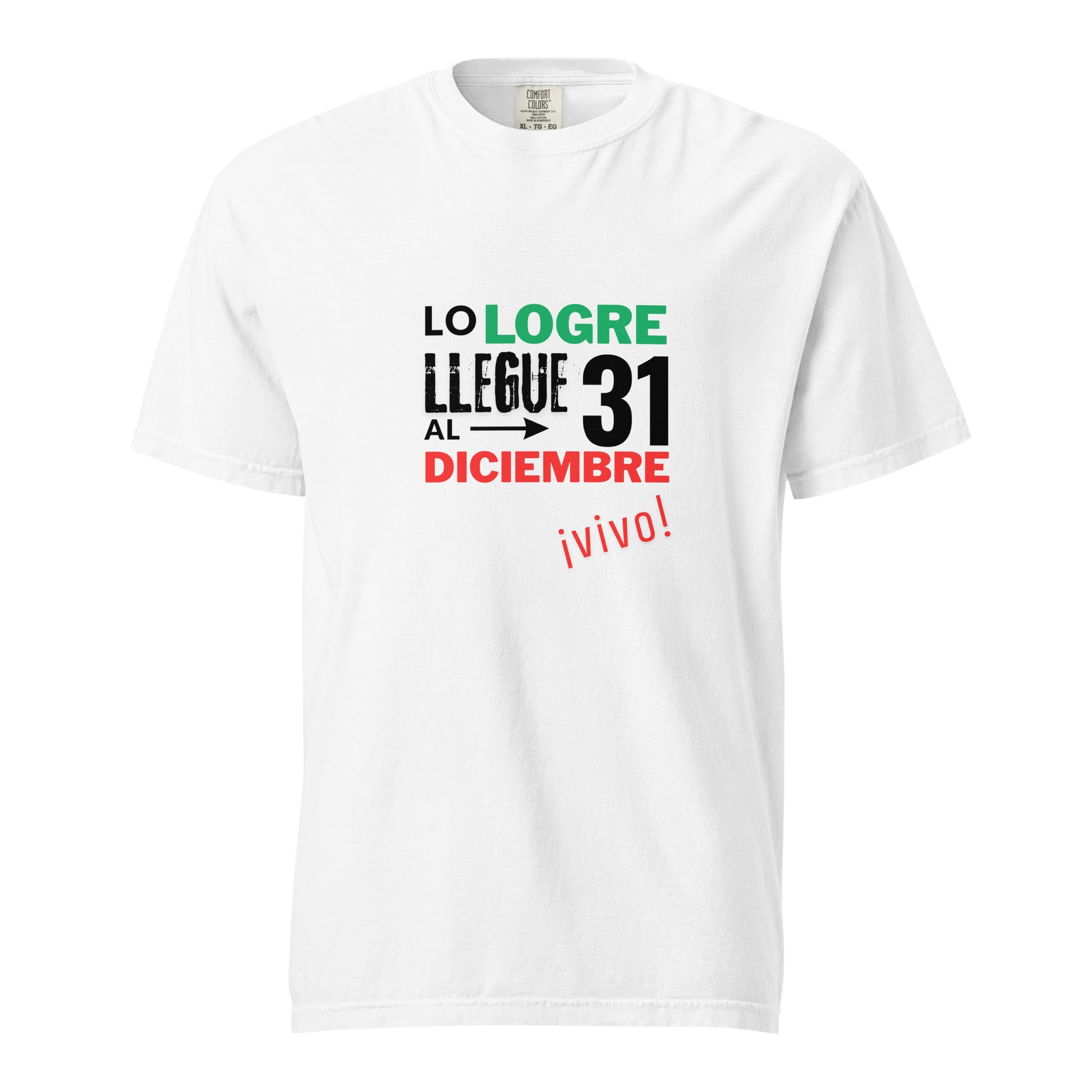 Camiseta navideña  “Sobreviví a Diciembre” unisex, Camiseta para celebrar el Año Nuevo, Camiseta divertida de Navidad, diseño de GLUU GLUU.
