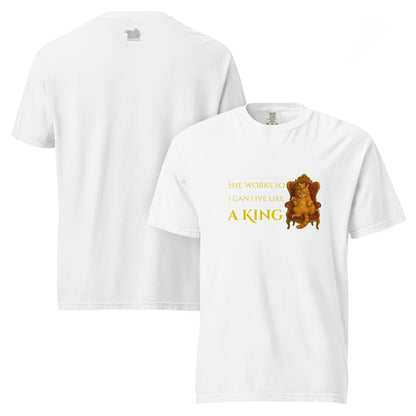 Camiseta Gráfica Gato Rey, Camiseta para Amantes de los Gatos, Camiseta Divertida de Gato Rey, diseño de GLUU GLUU.