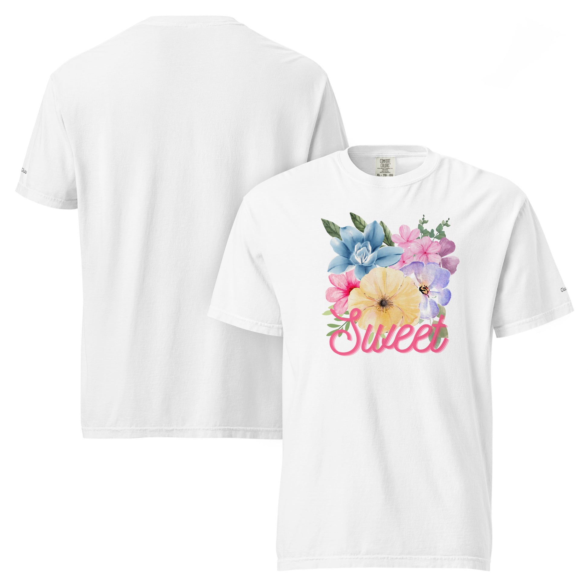 Camiseta SWEET gráfica Floral, Camiseta con Flores, Camiseta Estética con Flores, diseño de GLUU GLUU.