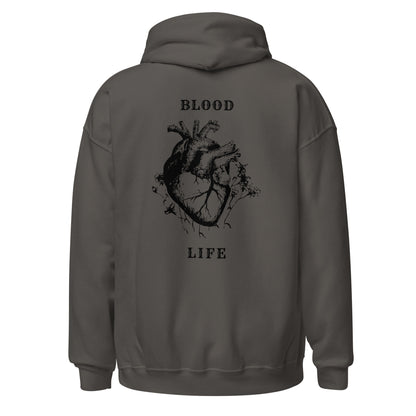 Sudadera unisex con diseño anatómico urbano, Sudadera estilo callejero con arte del corazón, Sudadera gráfica moderna inspirada en el cuerpo humano, diseño de GLUU GLUU