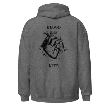 Sudadera unisex con diseño anatómico urbano, Sudadera estilo callejero con arte del corazón, Sudadera gráfica moderna inspirada en el cuerpo humano, diseño de GLUU GLUU