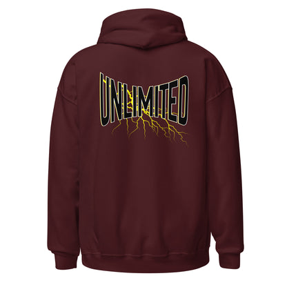Sudadera streetwear UNLIMITED, Sudadera Limitless actitud urbana, Sudadera unisex No Limits mentalidad imparable, diseño de GLUU GLUU.