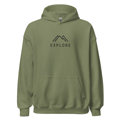 Sudadera minimalista Explore montaña, Minimalist explore hoodie, Explore hoodie unisex