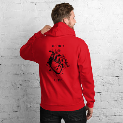 Sudadera unisex con diseño anatómico urbano, Sudadera estilo callejero con arte del corazón, Sudadera gráfica moderna inspirada en el cuerpo humano, diseño de GLUU GLUU