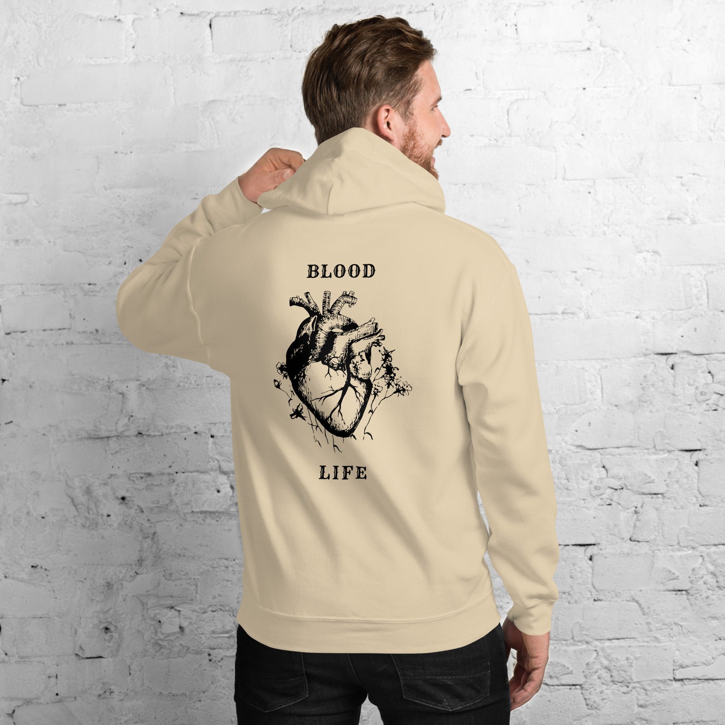 Sudadera unisex con diseño anatómico urbano, Sudadera estilo callejero con arte del corazón, Sudadera gráfica moderna inspirada en el cuerpo humano, diseño de GLUU GLUU
