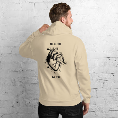 Sudadera unisex con diseño anatómico urbano, Sudadera estilo callejero con arte del corazón, Sudadera gráfica moderna inspirada en el cuerpo humano, diseño de GLUU GLUU