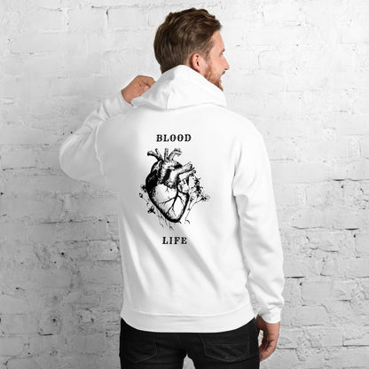 Sudadera unisex con diseño anatómico urbano, Sudadera estilo callejero con arte del corazón, Sudadera gráfica moderna inspirada en el cuerpo humano, diseño de GLUU GLUU