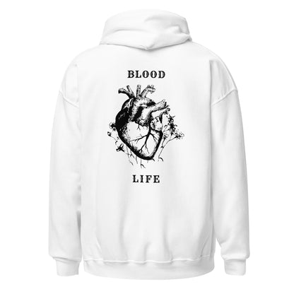 Sudadera unisex con diseño anatómico urbano, Sudadera estilo callejero con arte del corazón, Sudadera gráfica moderna inspirada en el cuerpo humano, diseño de GLUU GLUU