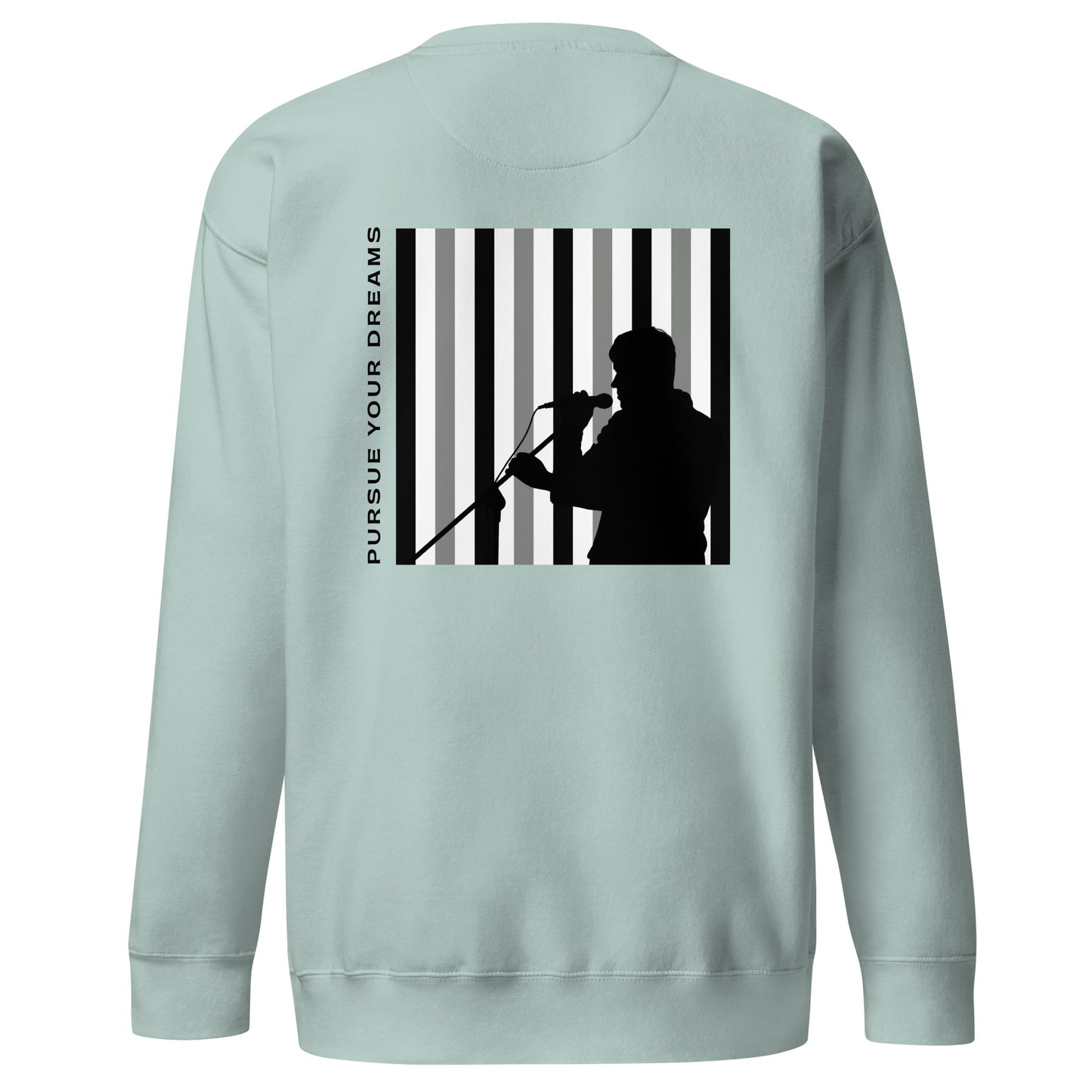 Sudadera "PERSIGUE TUS SUEÑOS", Sudadera motivacional estilo minimalista, Sudadera estética urbana silhouette, diseño de GLUU GLUU.