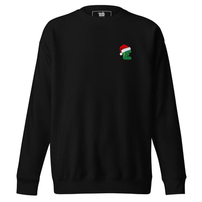 Sudadera navideña con inicial "E", Sudadera Christmas monograma, Sudadera minimalista letra navidad, diseño de GLUU GLUU.
