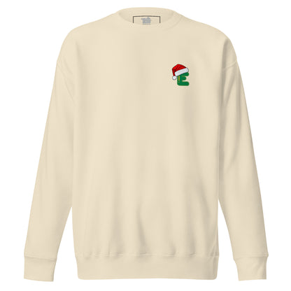 Sudadera navideña con inicial "E", Sudadera Christmas monograma, Sudadera minimalista letra navidad, diseño de GLUU GLUU.