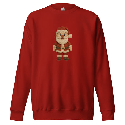Sudadera Papá Noel crochet, Sudadera Santa Claus tejido navideño estilo amigurumi, Tee navidad Papá Noel, diseño de GLUU GLUU.