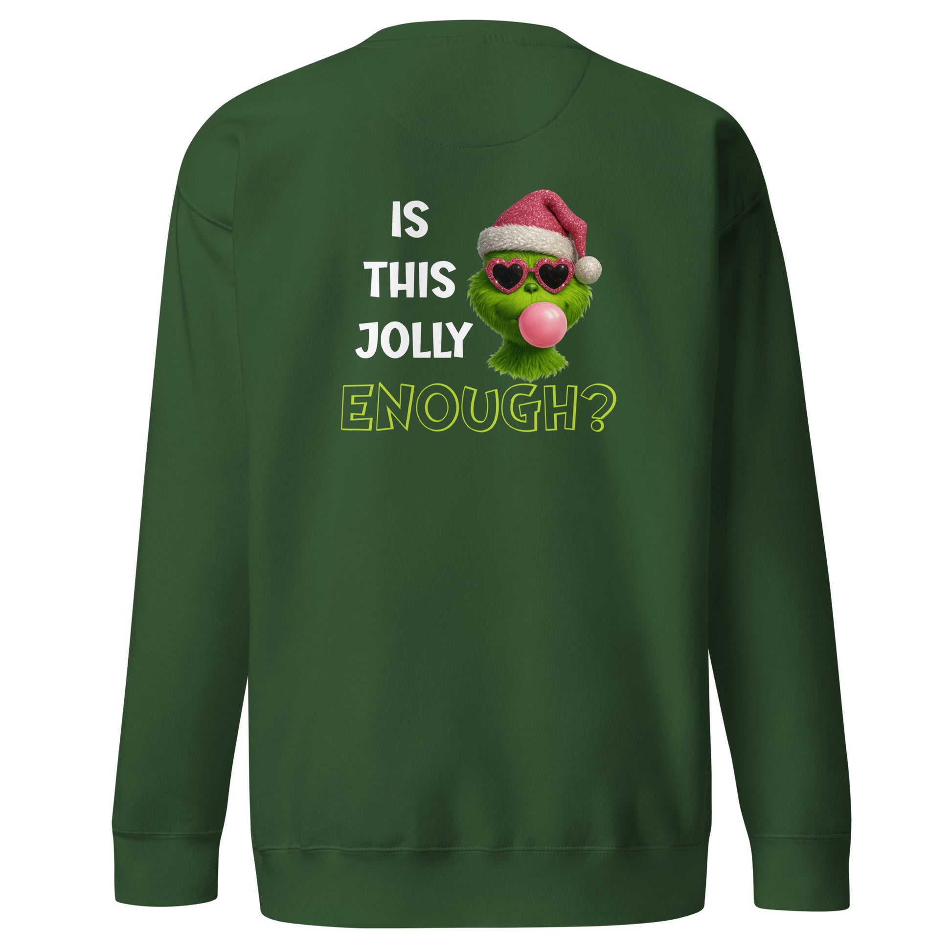 Sudadera divertida ¿Es esto lo bastante alegre?, Sudadera navideña gráfico Grinch, Sudadera sin capucha Grinch de Navidad, diseño de GLUU GLUU.