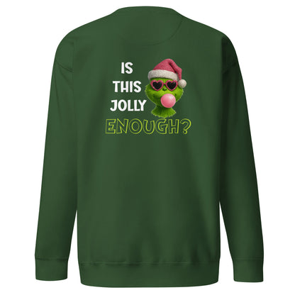 Sudadera divertida ¿Es esto lo bastante alegre?, Sudadera navideña gráfico Grinch, Sudadera sin capucha Grinch de Navidad, diseño de GLUU GLUU.