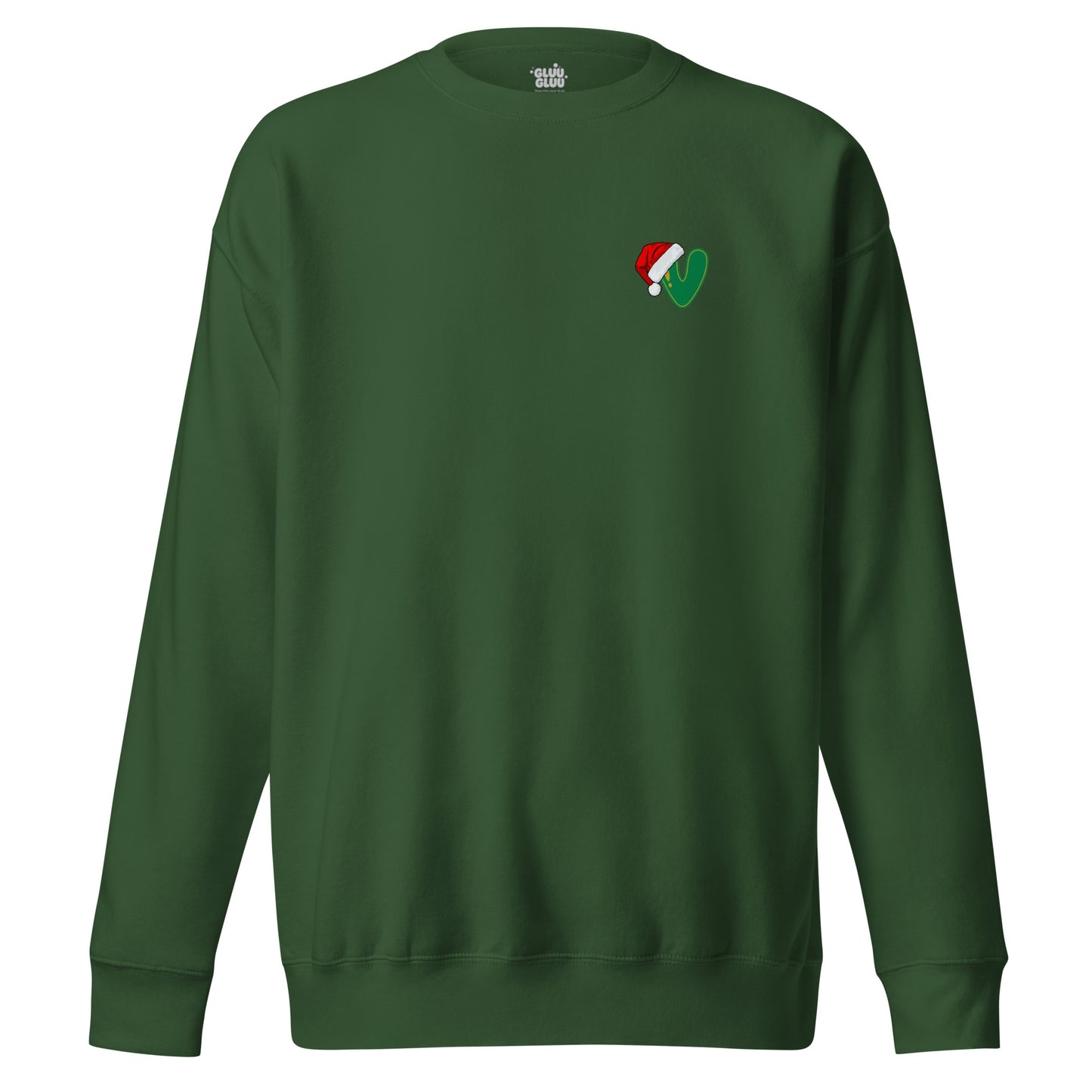 Sudadera navideña con inicial "V", Sudadera Christmas monograma, Sudadera minimalista letra navidad, diseño de GLUU GLUU.