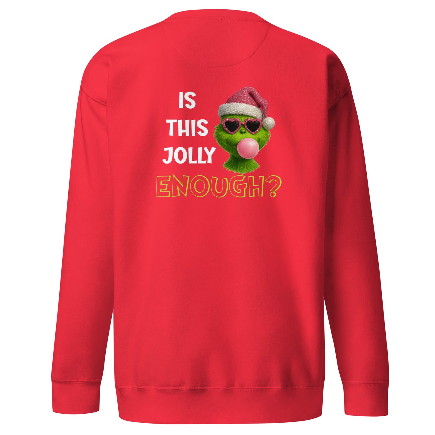 Sudadera divertida ¿Es esto lo bastante alegre?, Sudadera navideña gráfico Grinch, Sudadera sin capucha Grinch de Navidad, diseño de GLUU GLUU.