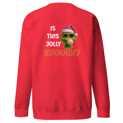 Sudadera divertida ¿Es esto lo bastante alegre?, Sudadera navideña gráfico Grinch, Sudadera sin capucha Grinch de Navidad, diseño de GLUU GLUU.