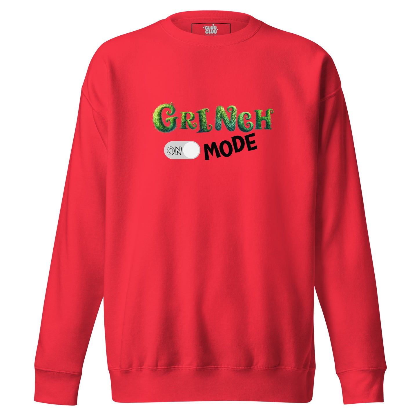 Sudadera frase Grinch Mode, Sudadera navideña Grinch Mode activado, Sudadera unisex Grinch Mode, diseño de GLUU GLUU.