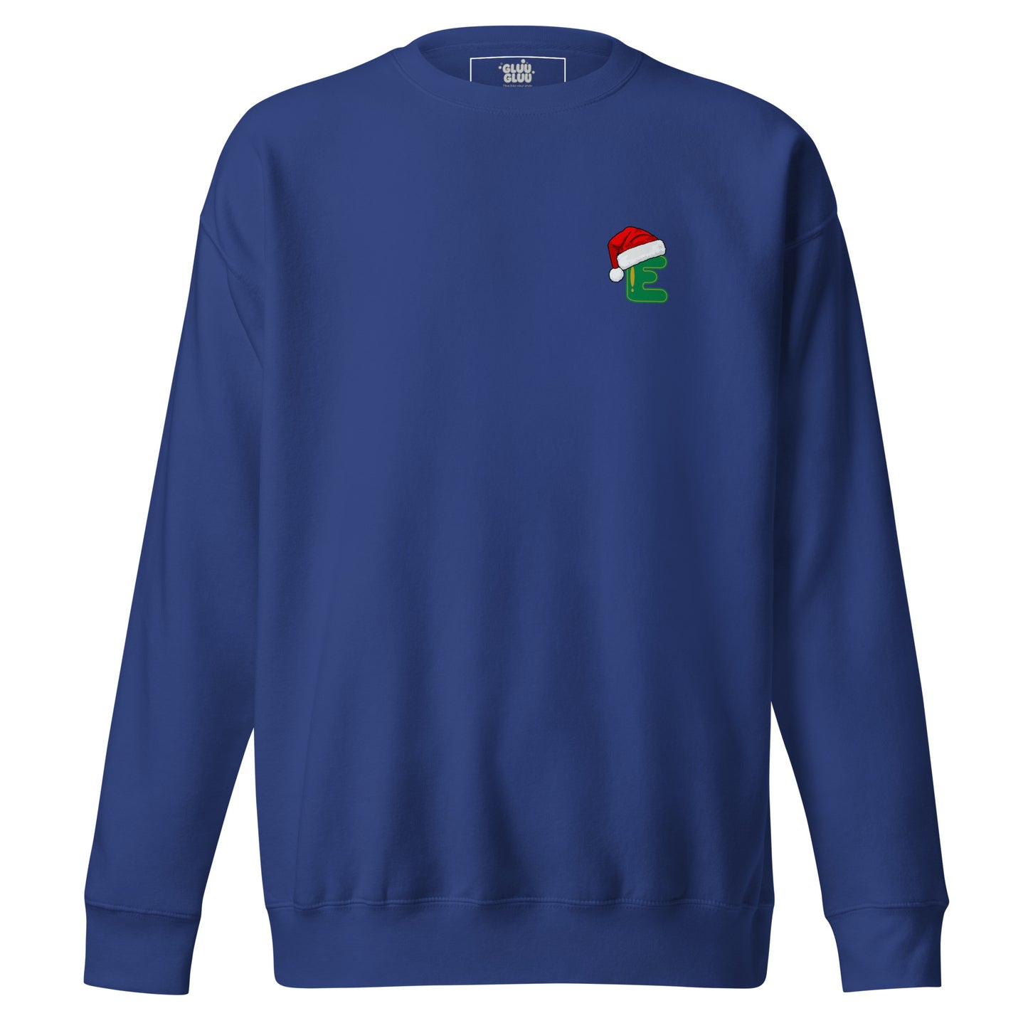 Sudadera navideña con inicial "E", Sudadera Christmas monograma, Sudadera minimalista letra navidad, diseño de GLUU GLUU.