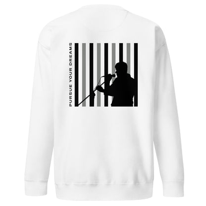 Sudadera "PERSIGUE TUS SUEÑOS", Sudadera motivacional estilo minimalista, Sudadera estética urbana silhouette, diseño de GLUU GLUU.