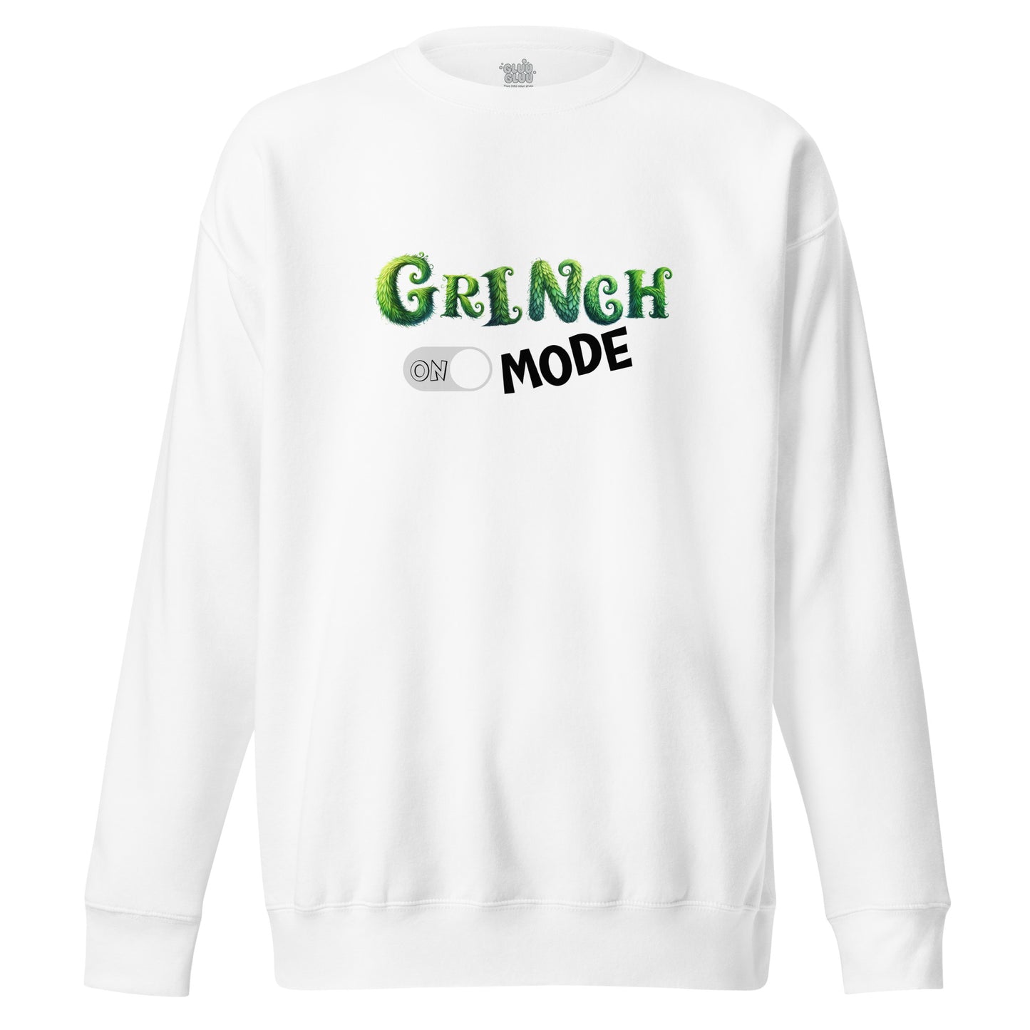 Sudadera frase Grinch Mode, Sudadera navideña Grinch Mode activado, Sudadera unisex Grinch Mode, diseño de GLUU GLUU.