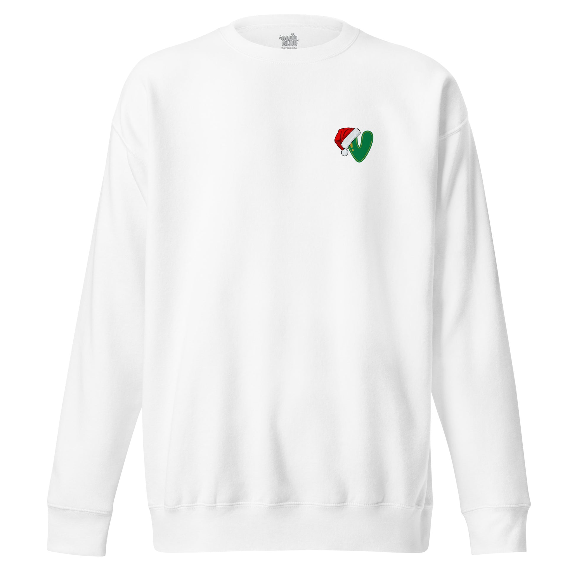 Sudadera navideña con inicial "V", Sudadera Christmas monograma, Sudadera minimalista letra navidad, diseño de GLUU GLUU.