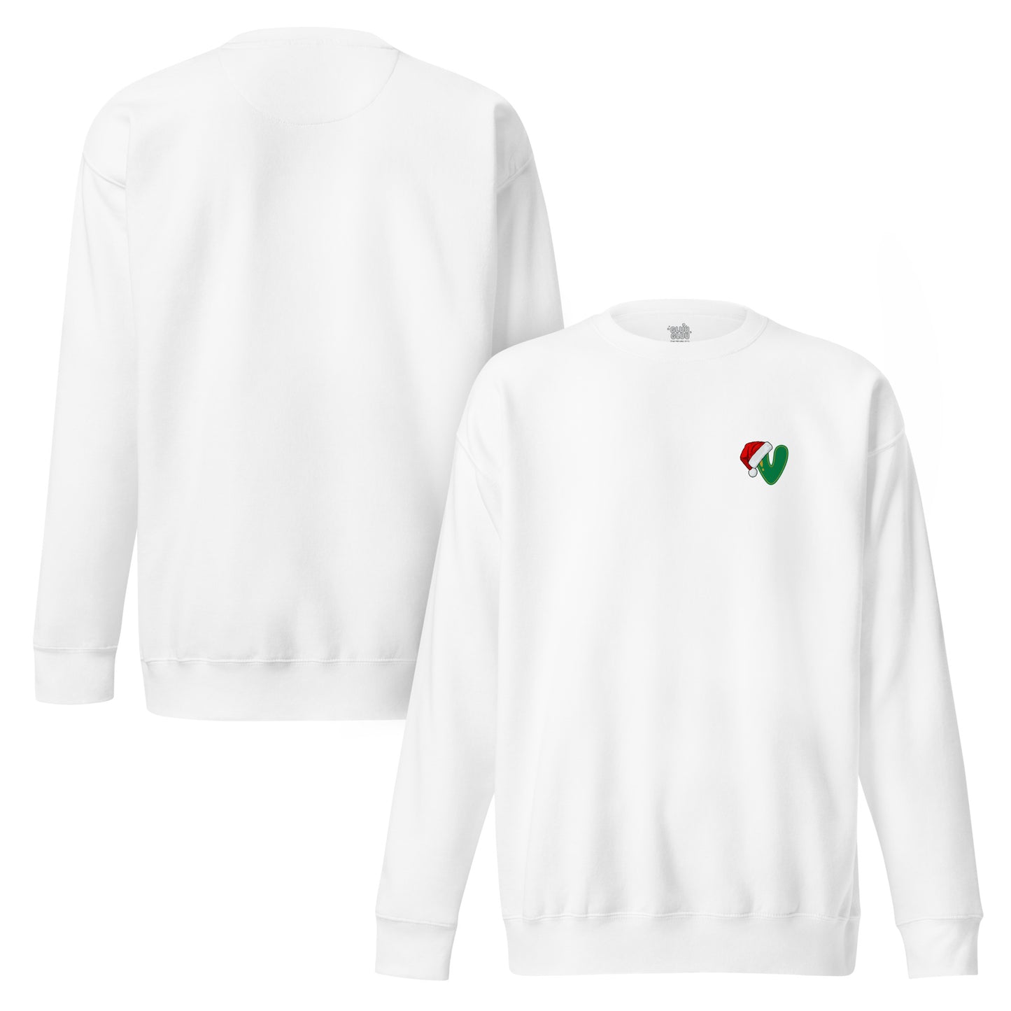 Sudadera navideña con inicial "V", Sudadera Christmas monograma, Sudadera minimalista letra navidad, diseño de GLUU GLUU.