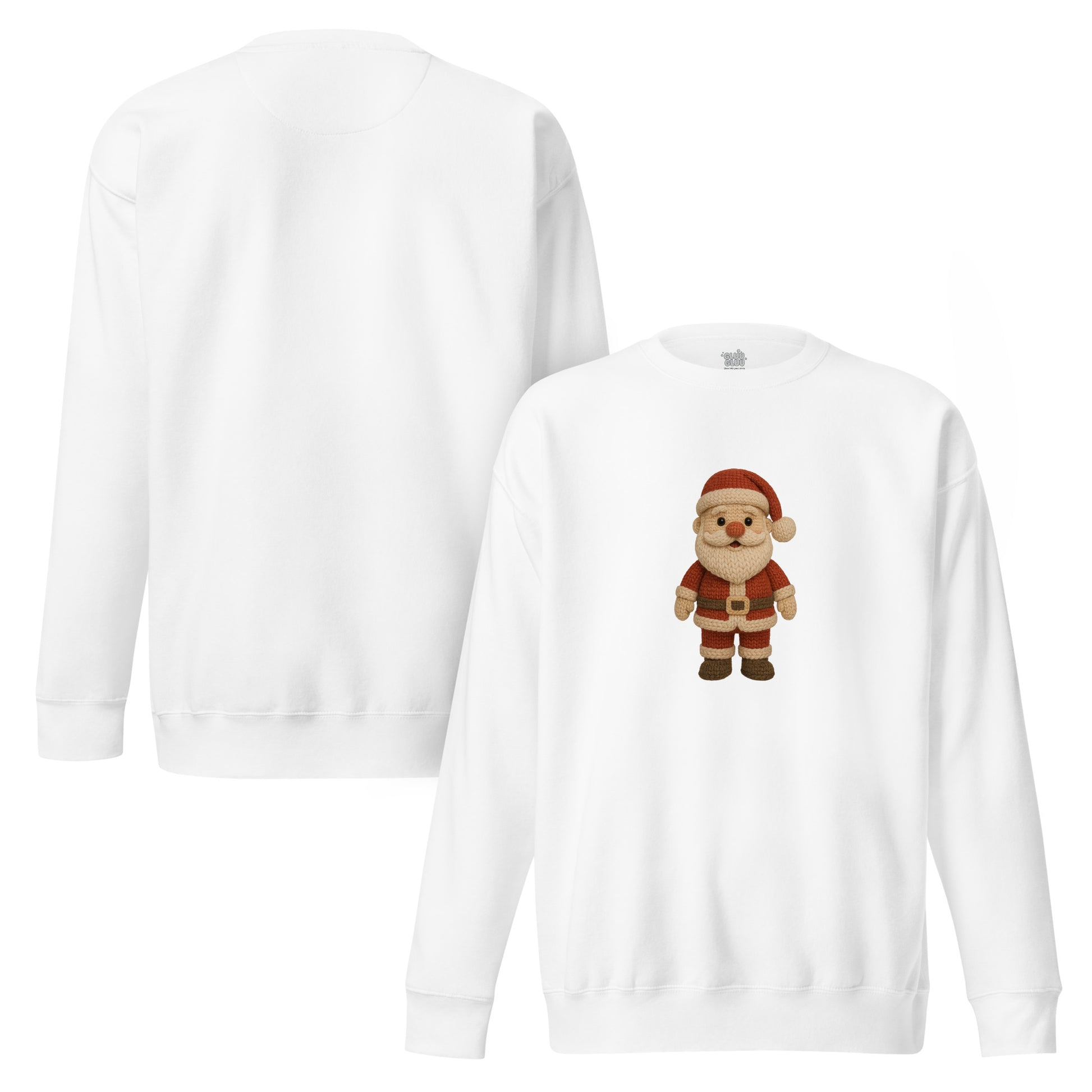 Sudadera Papá Noel crochet, Sudadera Santa Claus tejido navideño estilo amigurumi, Tee navidad Papá Noel, diseño de GLUU GLUU.