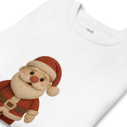 Sudadera Papá Noel crochet, Sudadera Santa Claus tejido navideño estilo amigurumi, Tee navidad Papá Noel, diseño de GLUU GLUU.